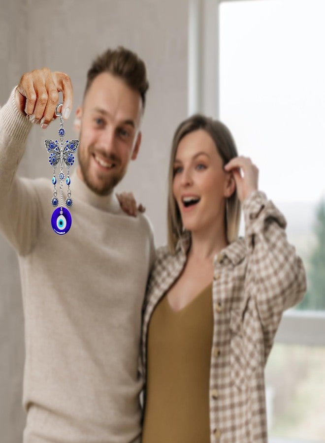 Persofine Blue Evil Eye Hanging Decoration Nazar Amulet Wall Hanging Home Protection and Blessing Decor (Butterfly-A) - Image 4